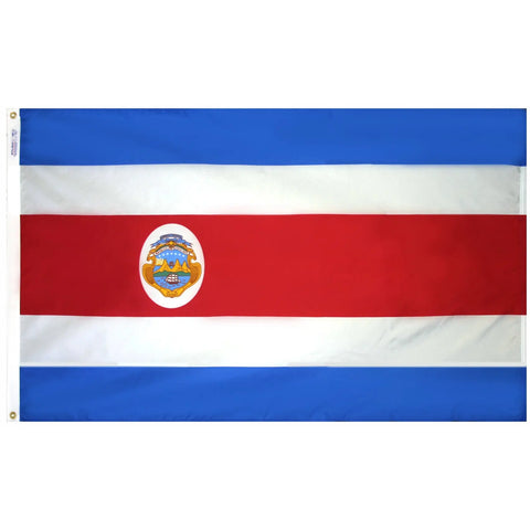 Costa Rica National Flag Outdoor Nylon Fabric – UV Resistant Colors | Made in USA Freedom Flag and Pole 