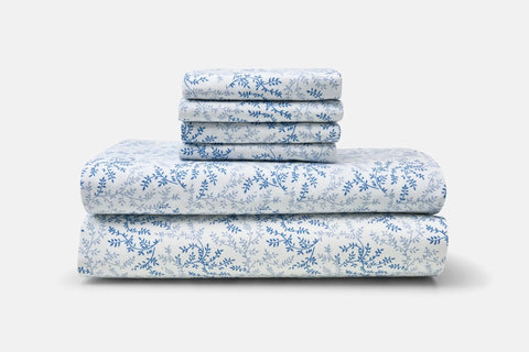 Cotton Bed Sheet Set Print - 16 Inch Pocket Depth | Made in USA American Blossom Linens  Bed Sheets