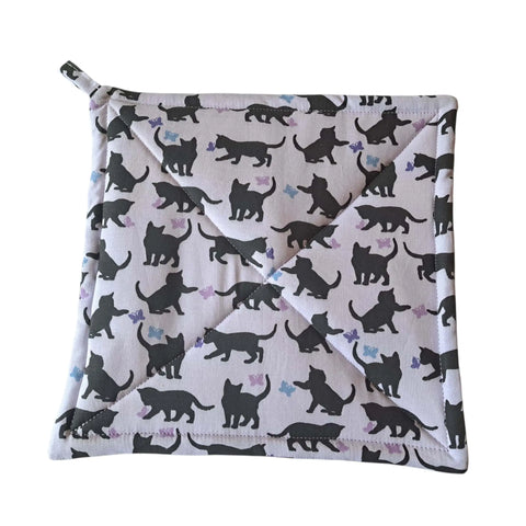 Cotton Pot Holders Set of 2 – Cats and Butterflies Design – Handmade Kitchen Protection | Made in USA Frances Farm & Craft  Pot holders