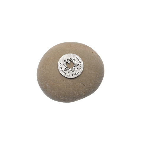 Courageous Brave Strong Meditation Stone – Natural River Rock Affirmation Gift | Made in USA Handcrafted Resilience Token Whitney Howard Designs  Meditation Stones