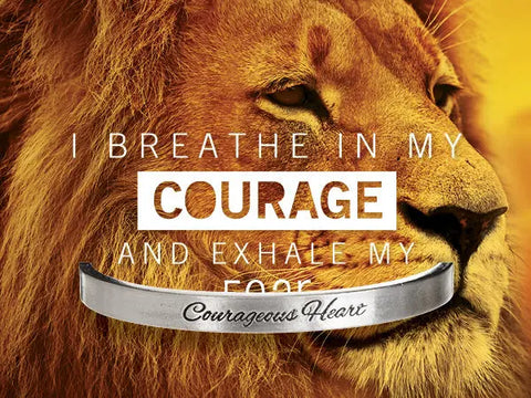 Courageous Heart Inspirational Pewter Cuff Bracelet – Recycled Lead-Free Metal | Made in USA Whitney Howard Designs  Cuff Bracelets