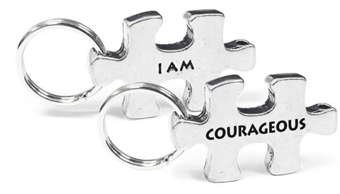Courageous Puzzle Piece Key Charm – Inspirational Affirmation Charm by Whitney Howard Designs | Made in USA Whitney Howard Designs  "I AM"