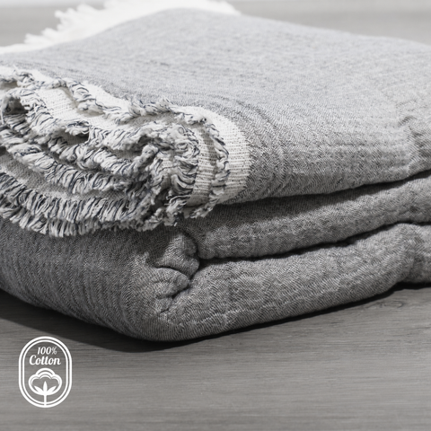Reversible Muslin 100% Cotton Coverlet | 80x102 Inch – Lightweight Breathable Quilt Blanket | Made in USA Carolina Cottons  Throw Blankets
