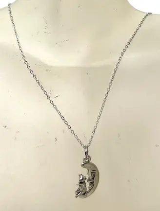 Cow Jumping Over the Moon Jewelry Set – Handcrafted Silver Pewter Charm Necklace and Earrings | Made in USA Michelle Marie Boutique  Jewelry Set