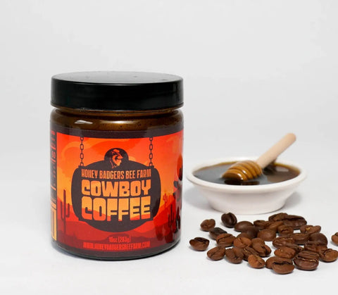 Cowboy Coffee Instant Blend with Real Raw Honey – 10 oz All-in-One Mix for Camping | Made in USA Honey Badgers Bee Farm  All Natural Coffee