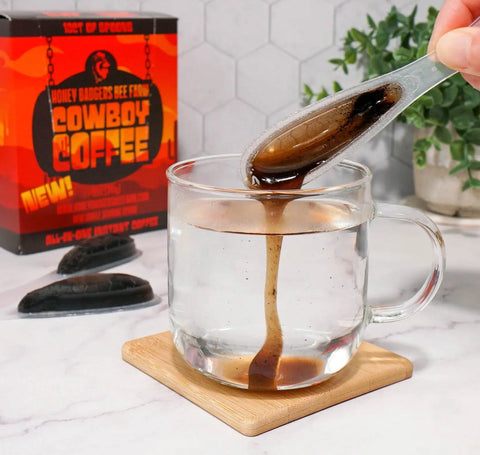 Cowboy Honey Coffee Spoon – All-in-One Instant Coffee Blend 12 Ct | Honey Badgers Bee Farm – Made in USA Honey Badgers Bee Farm  Instant Coffee