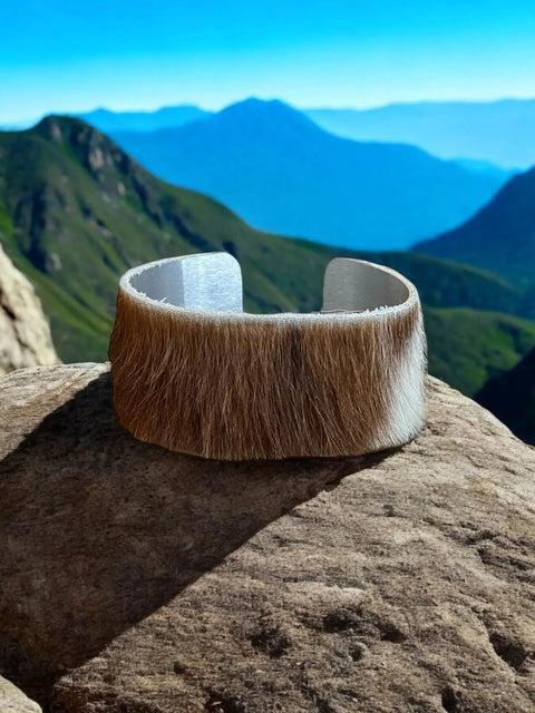 Cowhide Leather Cuff Bracelet With Silver Accents – Unique Western Style | Made in USA Michelle Marie Boutique  Bracelet
