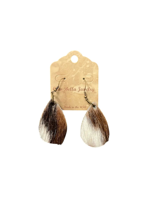 Cowhide Teardrop Earrings – Lightweight Hypoallergenic Boho Jewelry for Women | Made in USA Jewelry Michelle Marie Boutique  Earrings
