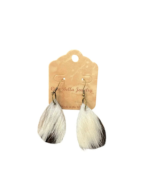 Cowhide Teardrop Earrings – Lightweight Hypoallergenic Boho Jewelry for Women | Made in USA Jewelry Michelle Marie Boutique  Earrings