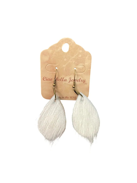 Cowhide Teardrop Earrings – Lightweight Hypoallergenic Boho Jewelry for Women | Made in USA Jewelry Michelle Marie Boutique  Earrings