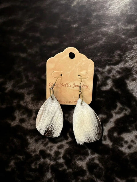 Cowhide Teardrop Earrings – Lightweight Hypoallergenic Boho Jewelry for Women | Made in USA Jewelry Michelle Marie Boutique  Earrings