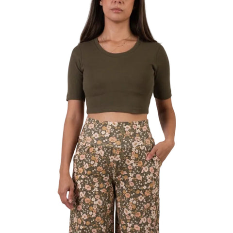 Organic Cotton Crop Top – Soft Baby Rib Knit – Handmade USA | Spiritex Spiritex | Sustainable Apparel  Women's Tees & Tanks