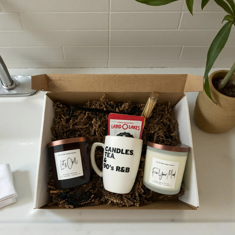 Cozy Soy Wax Candle Gift Box Set – Hand-Poured 90s R&B Inspired | Made in USA Wick and Glow Candle Company™  Candles
