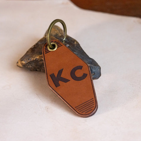 Crafted Leather Hotel Keychain - KC KC Laser Co 