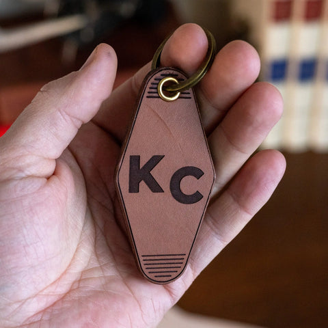 Crafted Leather Hotel Keychain - KC KC Laser Co 