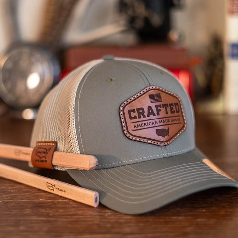 Crafted Leather Pencil Loop 112 Hat With Logo KC Laser Co 