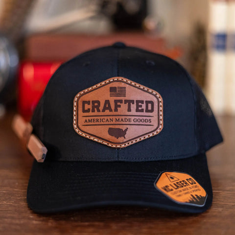 Crafted Leather Pencil Loop 112 Hat With Logo KC Laser Co 