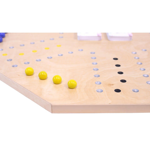 Crafted Wooden Marble Chase Game Set – Double-Sided 23 Inch Board with Cards and Marbles | Made in USA Amish Toy Box 