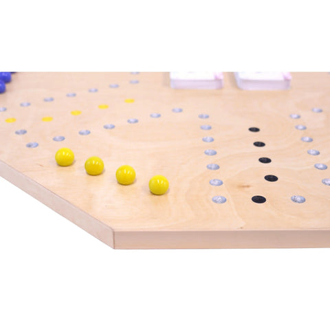 Crafted Wooden Marble Chase Game Set – Double-Sided 23 Inch Board with Cards and Marbles | Made in USA Amish Toy Box 