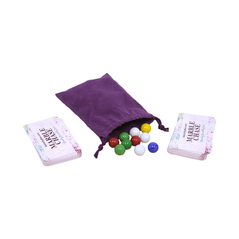 Crafted Wooden Marble Chase Game Set – Double-Sided 23 Inch Board with Cards and Marbles | Made in USA Amish Toy Box 