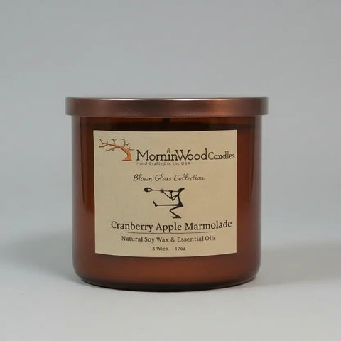 Cranberry Apple Marmalade 3-Wick Soy Candle 17 Oz – Handcrafted Home Fragrance | Made in USA MorninWood Candles  3 Wick Candle