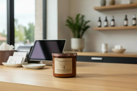 Cranberry Apple Marmalade-Soy 3-Wick Blown Glass Collection MorninWood Candles  3 Wick Candle