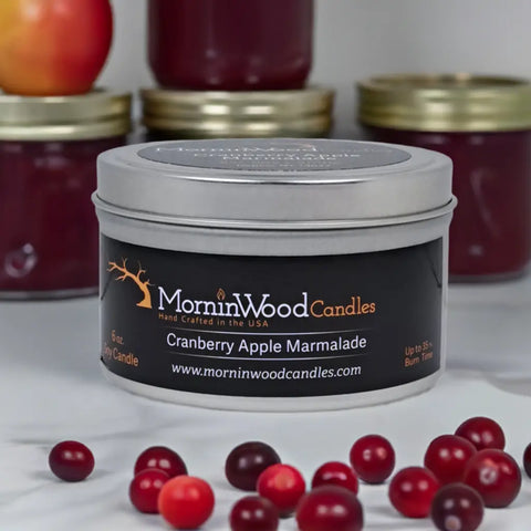 Cranberry Apple Soy Candle Tin – 6oz Handcrafted Home Fragrance – MorninWood Candles | Made in USA MorninWood Candles  Candles