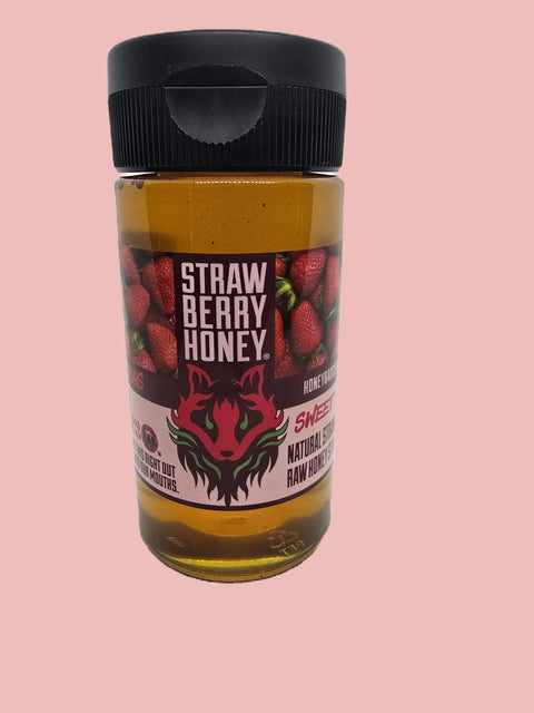 Creamed Strawberry Honey Spread 12 oz – Raw Florida Honey Blend | Made in USA by Honey Badgers Bee Farm Honey Badgers Bee Farm  Raw Honey