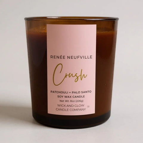 Crush Patchouli Palo Santo Soy Candle 8.5 Oz – Hand-Poured Coconut Wax Blend | Made in USA Wick and Glow Candle Company™  Candles