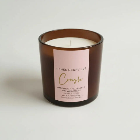 Crush Patchouli Palo Santo Soy Candle 8.5 Oz – Hand-Poured Coconut Wax Blend | Made in USA Wick and Glow Candle Company™  Candles