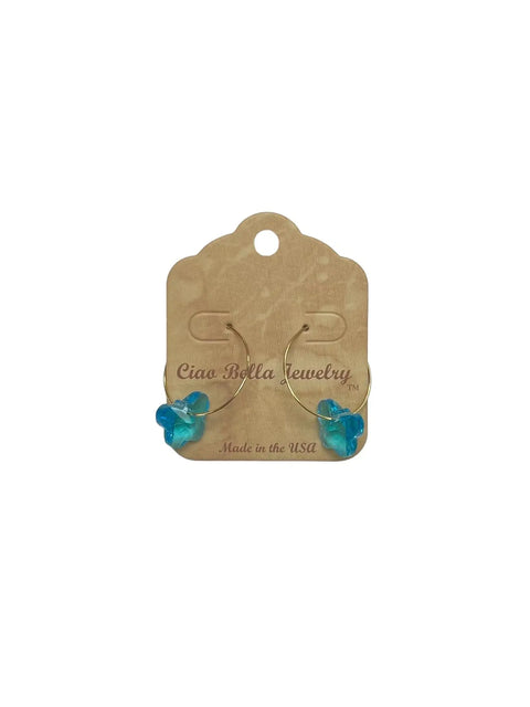 Crystal Butterfly Hoop Earrings – Lightweight Gold Jewelry with Vibrant Cut Crystals | Made in USA by Ciao Bella Michelle Marie Boutique  Earrings