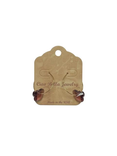 Crystal Butterfly Hoop Earrings – Lightweight Gold Jewelry with Vibrant Cut Crystals | Made in USA by Ciao Bella Michelle Marie Boutique  Earrings