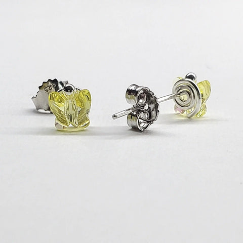 Crystal Butterfly Silver Spiral Stud Earrings Alexa Martha Designs  Earrings