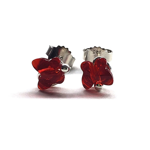 Crystal Butterfly Silver Spiral Stud Earrings Alexa Martha Designs  Earrings