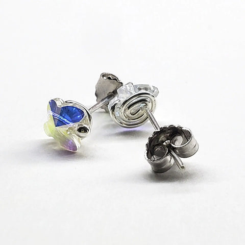 Crystal Butterfly Silver Spiral Stud Earrings Alexa Martha Designs  Earrings