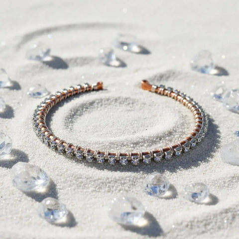 Crystal Rhinestone Wire Wrapped Tennis Bracelet Bangle – Handmade Silver | Made in USA Alexa Martha Designs  Bangles /Bracelets