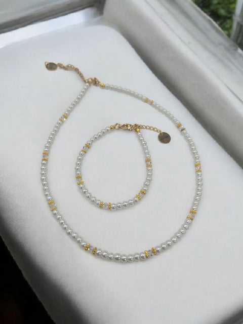 Crystal and Pearl Jewelry Set – Necklace Bracelet Earrings – Handcrafted Custom Birthstone Gift | Made in USA Michelle Marie Boutique  Jewelry Set