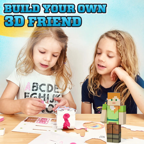 Cubles Minecraft Alex Paperboard Craft Kit 4 Inch Buildable Figure – Beginner Friendly | Made in USA Cubles  Cubles