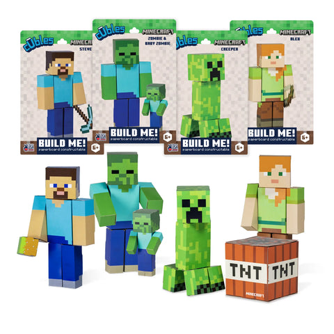 Cubles Minecraft Construction Set – 4 Inch Paperboard Characters with Articulated Joints | Made in USA Building Toy for Kids Ages 6+ Cubles  Cubles