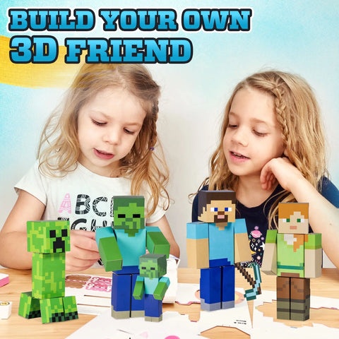 Cubles Minecraft Construction Set – 4 Inch Paperboard Characters with Articulated Joints | Made in USA Building Toy for Kids Ages 6+ Cubles  Cubles