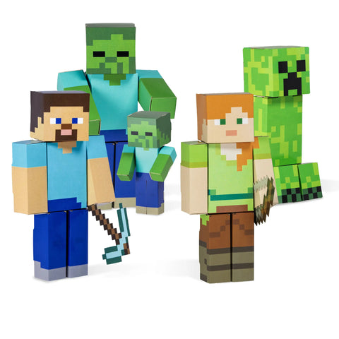 Cubles Minecraft Construction Set – 4 Inch Paperboard Characters with Articulated Joints | Made in USA Building Toy for Kids Ages 6+ Cubles  Cubles