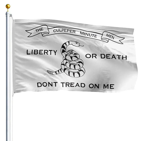 Culpeper Flag 3x5 Ft – UV Resistant Outdoor Nylon – Patriotic Liberty or Death Banner | Made in USA Freedom Flag and Pole 
