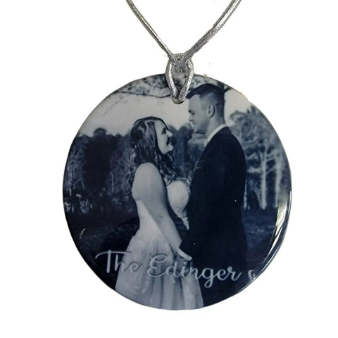 Custom 3 Inch Photo Wedding Anniversary Ornament – Personalized Ceramic Keepsake | Made in USA Michelle Marie Boutique  Holiday Ornaments