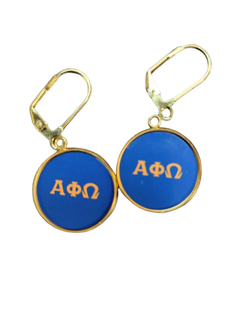 Custom Alpha Phi Omega Gold Plated Stainless Steel Earrings and Necklace Set – 0.75 Inch | Handmade in USA Jewelry Michelle Marie Boutique  Jewelry