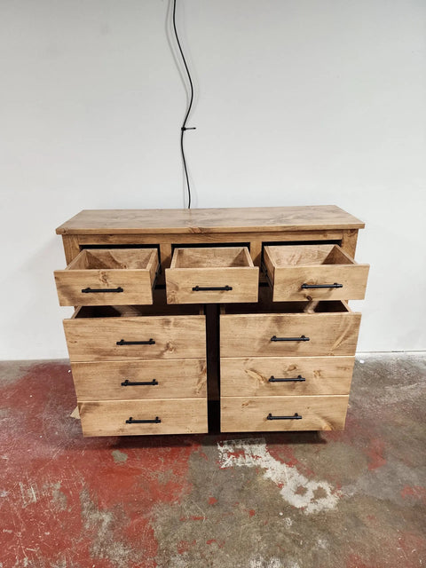 Custom Bedroom Dresser With Two Matching Nightstands | Handcrafted White Pine Furniture Made in USA Limitless Woodworking  item