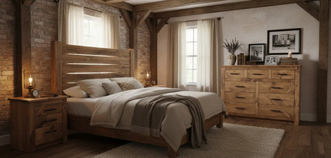 Custom Bedroom Dresser With Two Matching Nightstands | Handcrafted White Pine Furniture Made in USA Limitless Woodworking  item