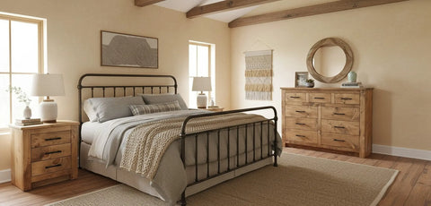 Custom Bedroom Dresser With Two Matching Nightstands | Handcrafted White Pine Furniture Made in USA Limitless Woodworking  item