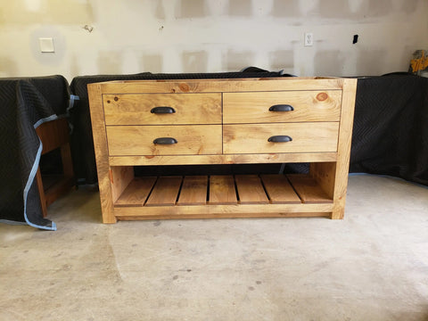 Custom Double Bathroom Vanity – Rustic White Pine Cabinet | Made in USA Limitless Woodworking  item