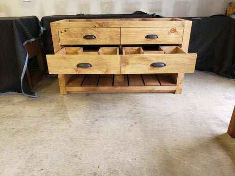 Custom Double Bathroom Vanity – Rustic White Pine Cabinet | Made in USA Limitless Woodworking  item