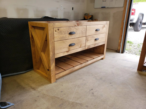 Custom Double Bathroom Vanity – Rustic White Pine Cabinet | Made in USA Limitless Woodworking  item